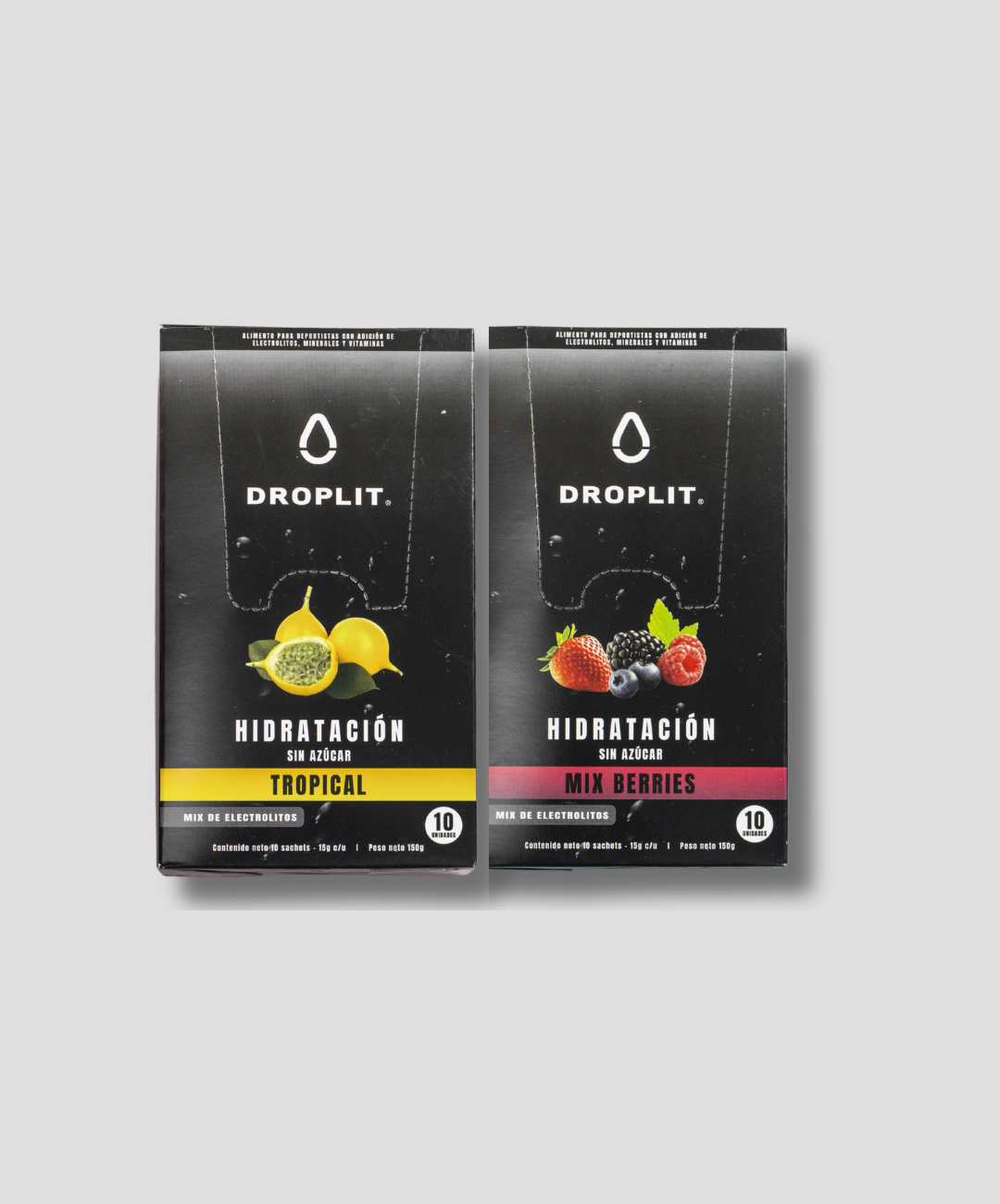 Pack de Electrolitos Mix sabores - 20 unidades (sabor Tropical y Mix Berries)