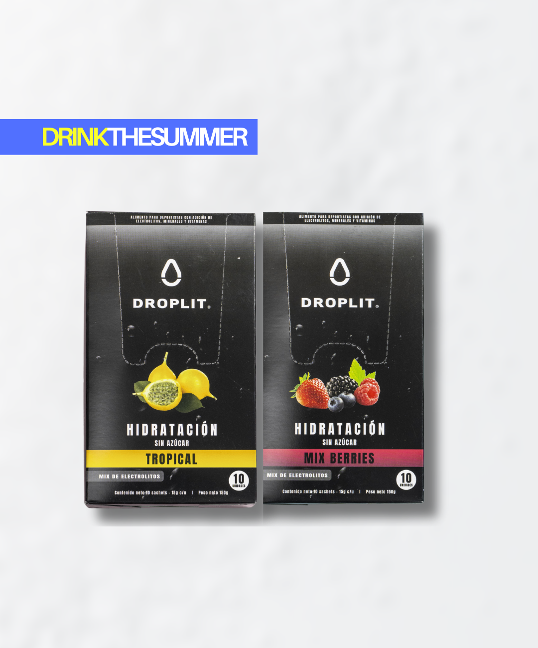 Pack de Electrolitos Mix sabores - 20 unidades (sabor Tropical y Mix Berries)